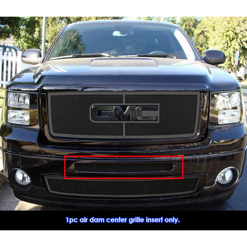 APS GR07GFE70G Top Bumper Black Wire Mesh Grille Fits 2007-2013 GMC Sierra 1500