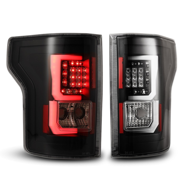 For 2015-2017 Ford F-150 LED Tail Lights – Glossy Black / Clear