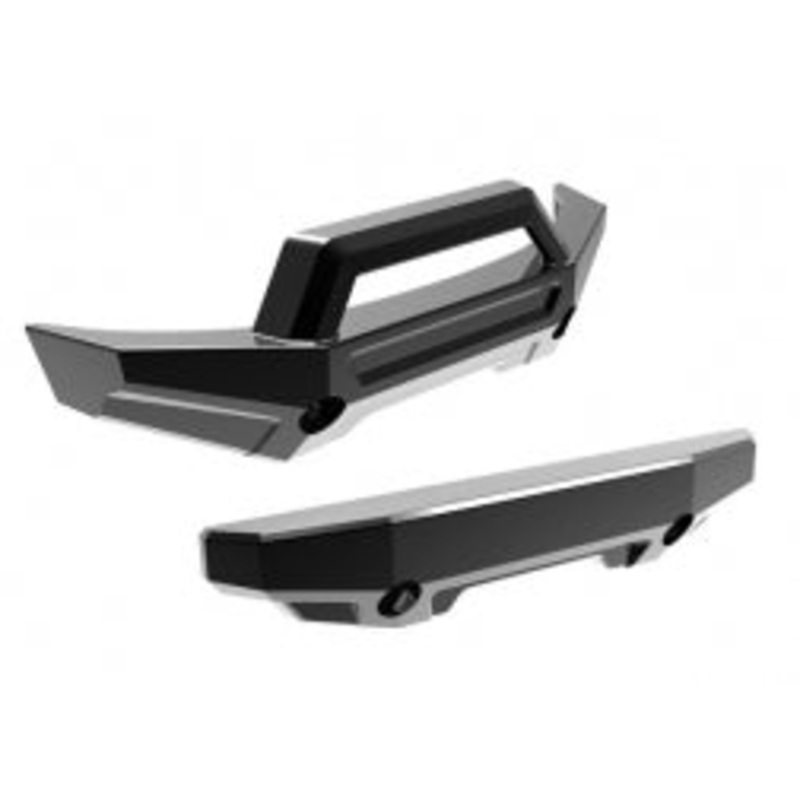 Traxxas Mini Maxx Bumper, front (1)/ rear (1) (black chrome)