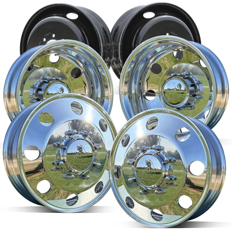 19.5×6.75 Northstar Mirror-Finished Aluminum Wheels Kit for 2012-2018 Ram 3500 DRW