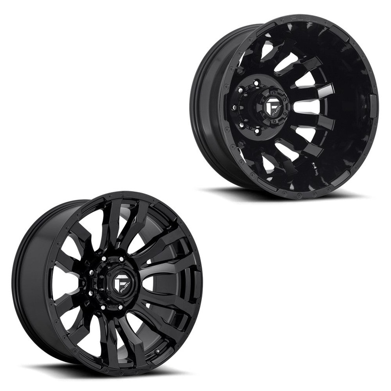 20×10 Fuel D675 Blitz Gloss Black PRE-11 GM DUALLY SUPER SINGLE Wheels 8×6.5 Set of 6 (Fits UP to 13.50 tire)