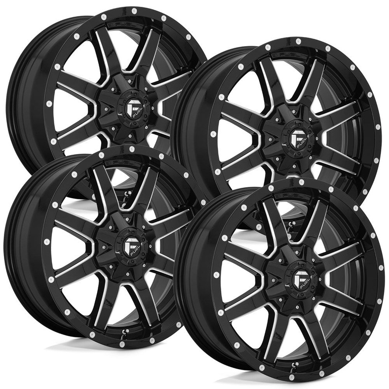 Fuel Maverick D610 Milled with Gloss Black Finish Aluminum Ford SRW Wheel Kit (8×170)