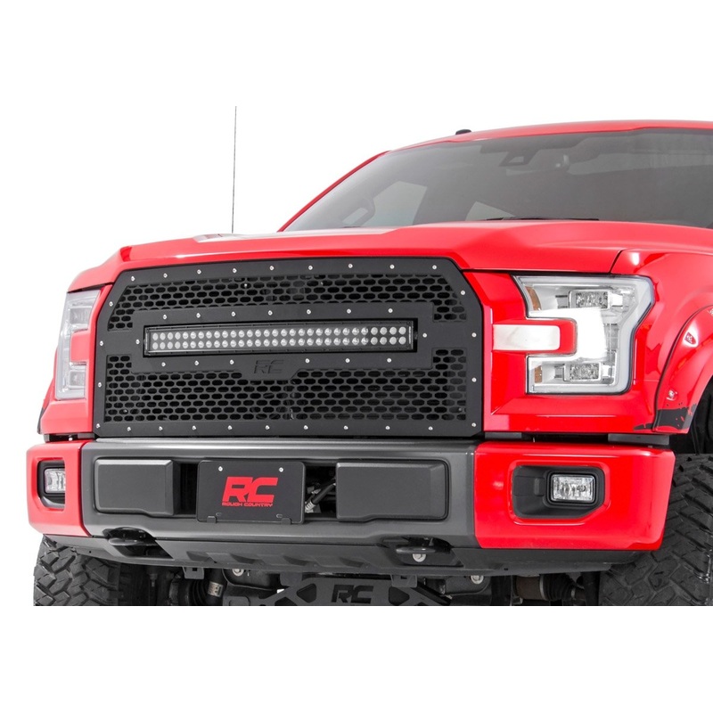 Mesh Grille | 30″ Dual Row LED | Black | Ford F-150 2WD/4WD (2015-2017)