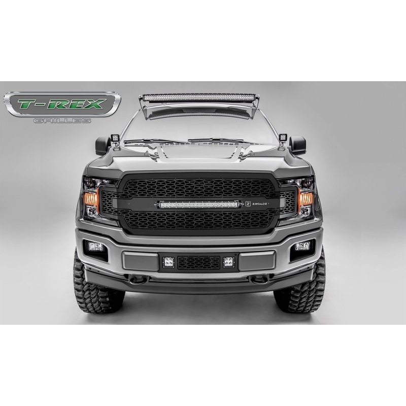 T-REX Grilles Z315711 Black Mild Steel Laser Cut Pattern Grille Fits 2018-2020 Ford F-150