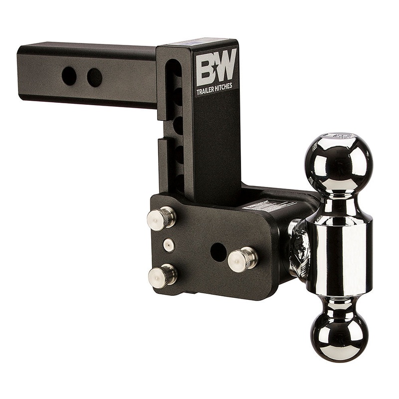 B&W Tow And Stow Dual Ball 2″ Adj Ball Mount 5″ Drop/5-1/2″ Rise, Black TS10037B
