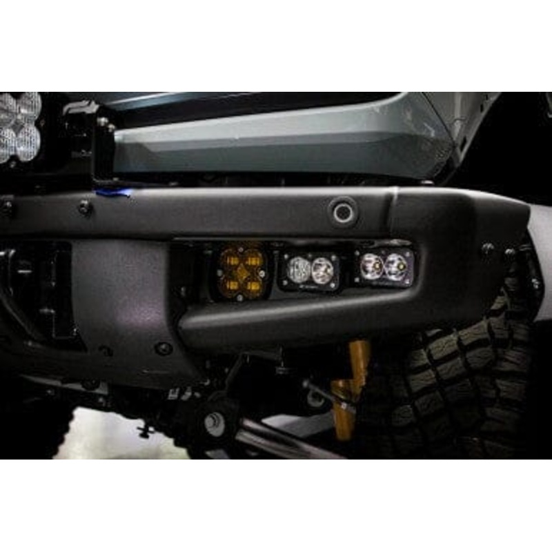 BAJA DESIGNS 2022-2024 Ford Bronco RAPTOR Squadron SAE/Dual S2 Sport Steel Bumper Fog Pocket LED Light Kit