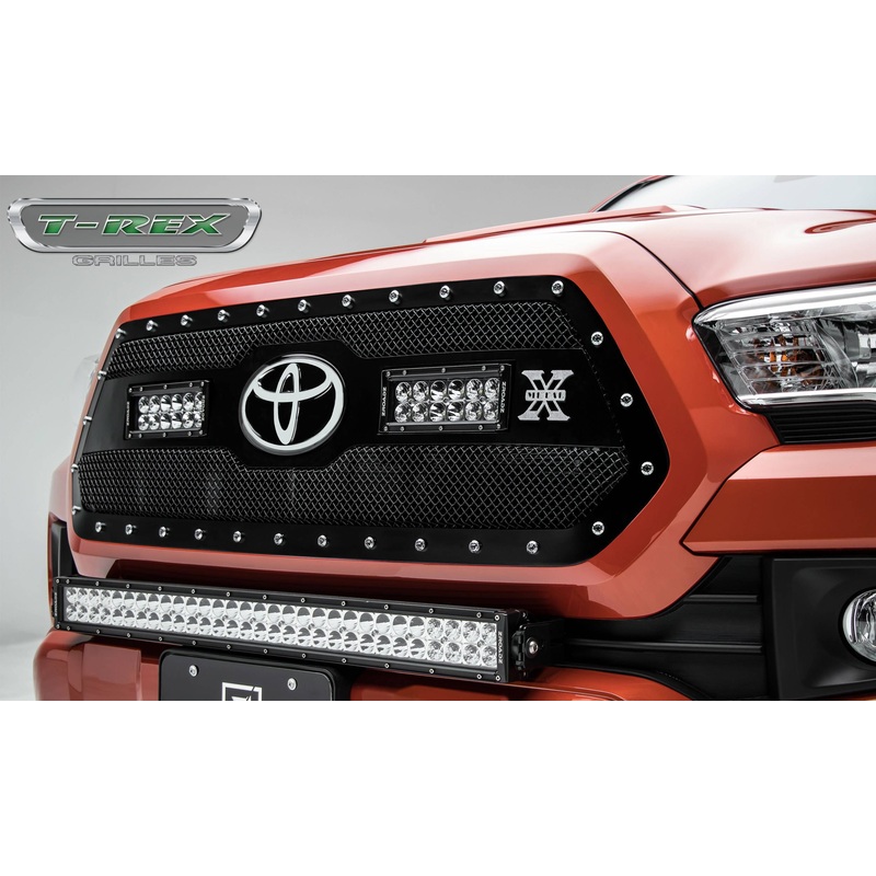 T-REX Grilles 6319511 Black Mild Steel Small Mesh Grille Fits 2018-2023 Toyota Tacoma