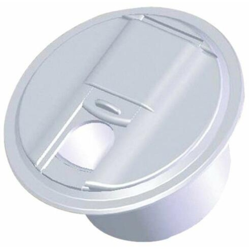 RV Designer B101, Round Electrical Cable Hatch, Universal, 5 inch Diameter, Polar White