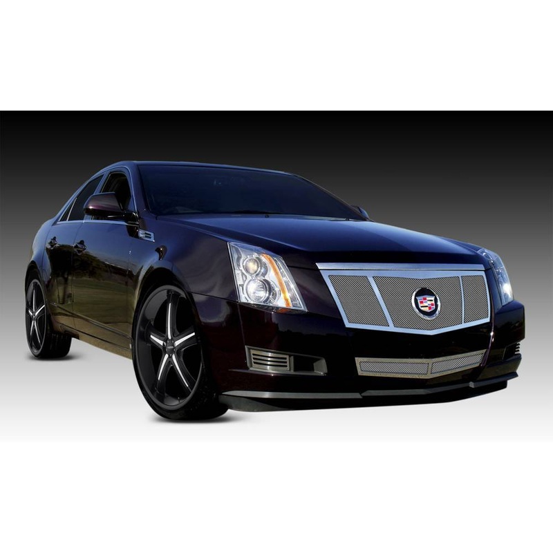 T-REX Grilles 54198 Polished Stainless Steel Small Mesh Grille Fits 2008-2013 Cadillac CTS CTS Coupe CTS Sport CTS Sport Wagon