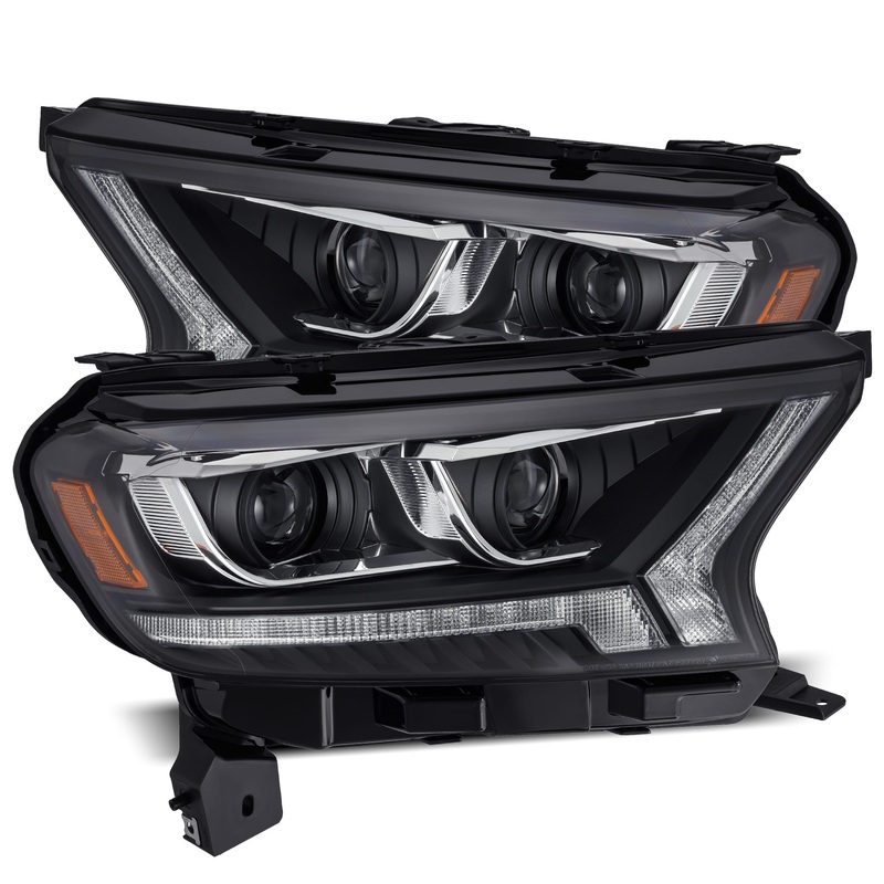 ALPHAREX 2019-2022 Ford Ranger LUXX-Series LED Projector Headlights Black