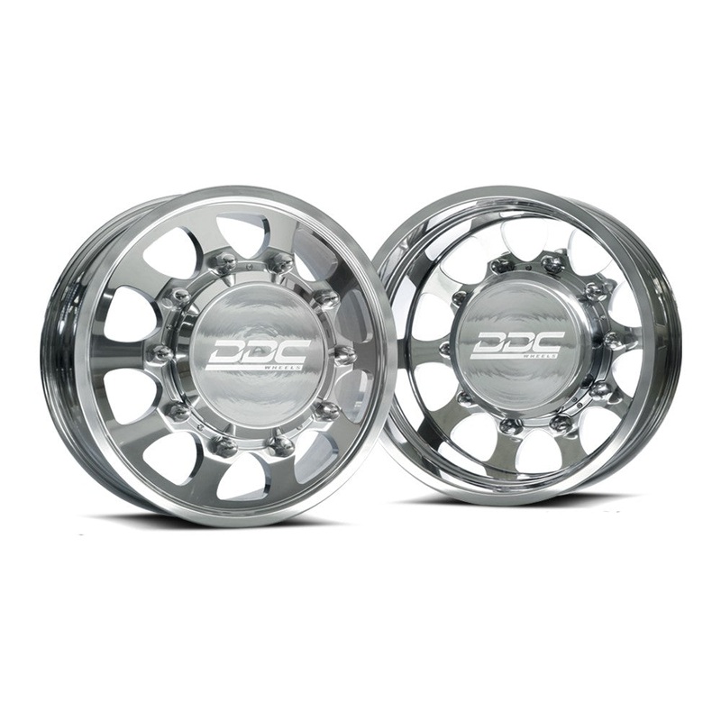 20×8.25 DDC The Shield Polished 05-UP FORD 19-UP DODGE DUALLY Wheels 8×200 Set of 6 (Lug Nuts Included) Fits up to 12.50 tire