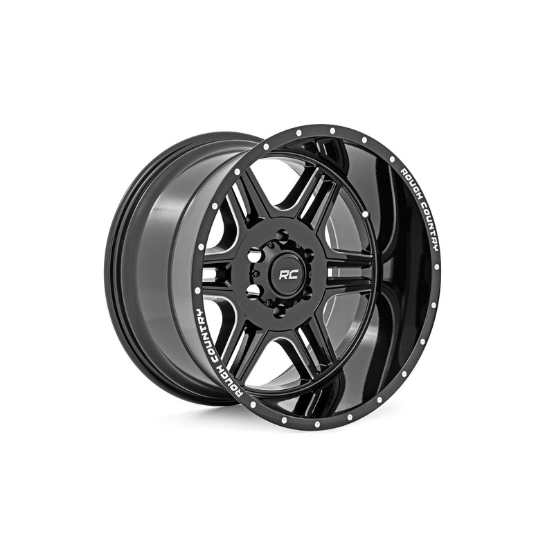 Rough Country 92 Series Wheel | Machined One-Piece | Gloss Black | 20×12 | 8×6.5 | -44mm
