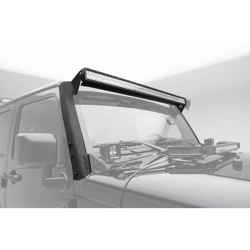 ZROADZ Z374811 Black Mild Steel Front Roof LED Bracket Fits 2007-2018 Jeep Wrangler JK Wrangler JKU