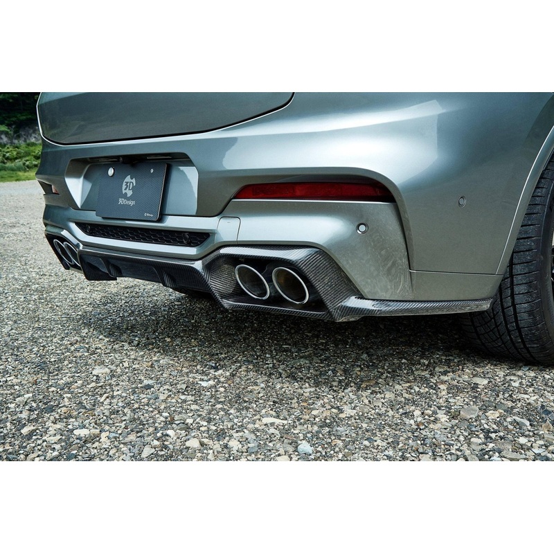 3DDesign Carbon Fibre Rear Diffuser for BMW X4M (2019+, F98)