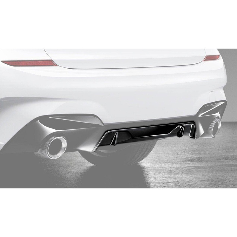 M Performance Gloss Black Rear Diffuser Trim for BMW 3 Series (2018+, G20 G21)