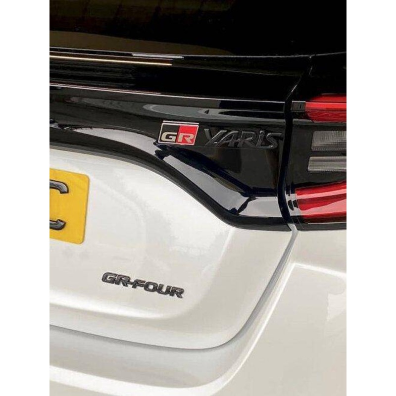 AP Gloss Black Rear Model Badge Set for Yaris GR
