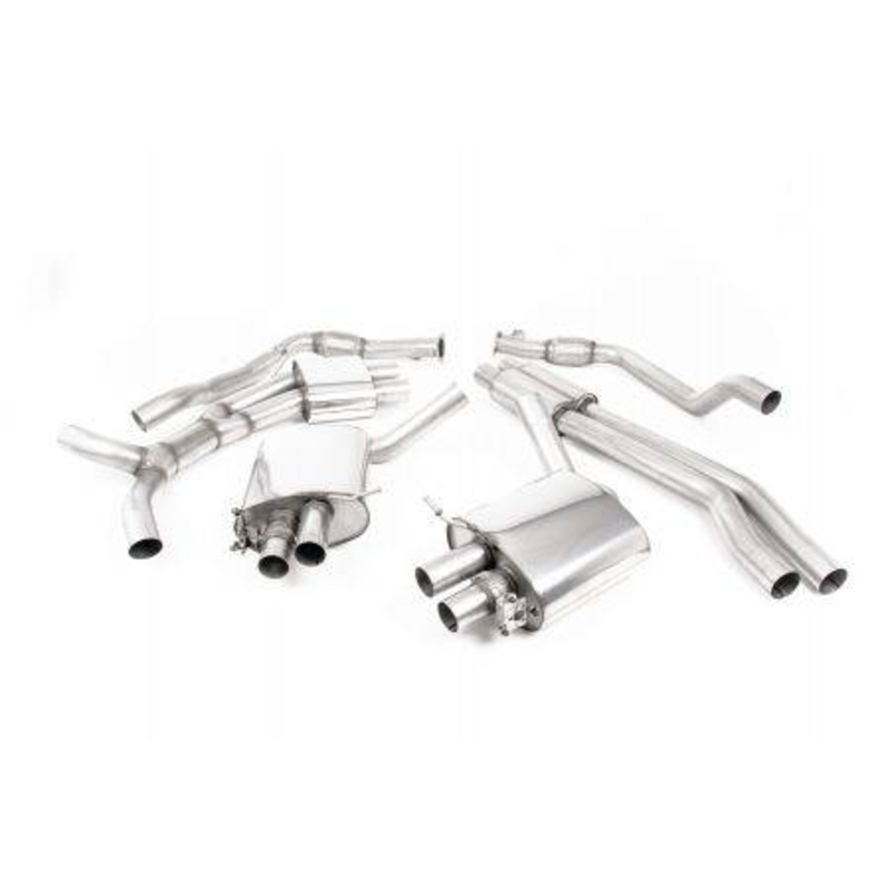 Audi RS5 B9 Cat-back Resonated Exhaust System by Milltek Sport (2017+) GT-100 Cerakote Black Oval Tips