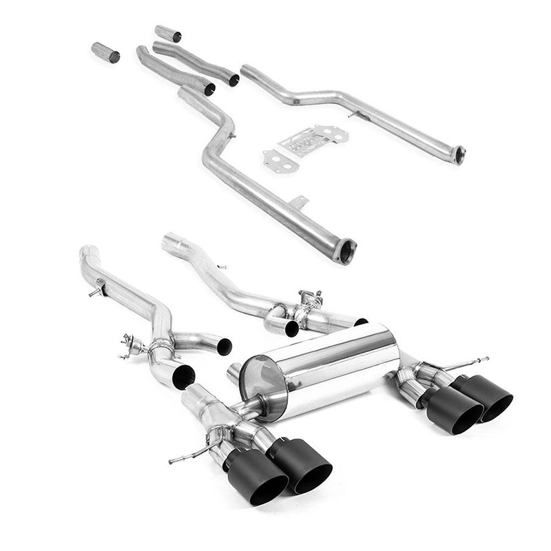 BMW M3 G80 G81 & M4 G82 G83 Full Catback / Axle-Back Exhaust System by Milltek (2020+) Brushed Titanium Trims Standard Axle-Back