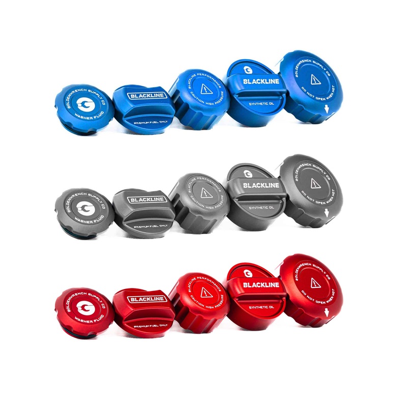 BMW M2 Competition F87, M3 F80 & M4 F82 Engine & Fuel Cap Set by Goldenwrench Grey