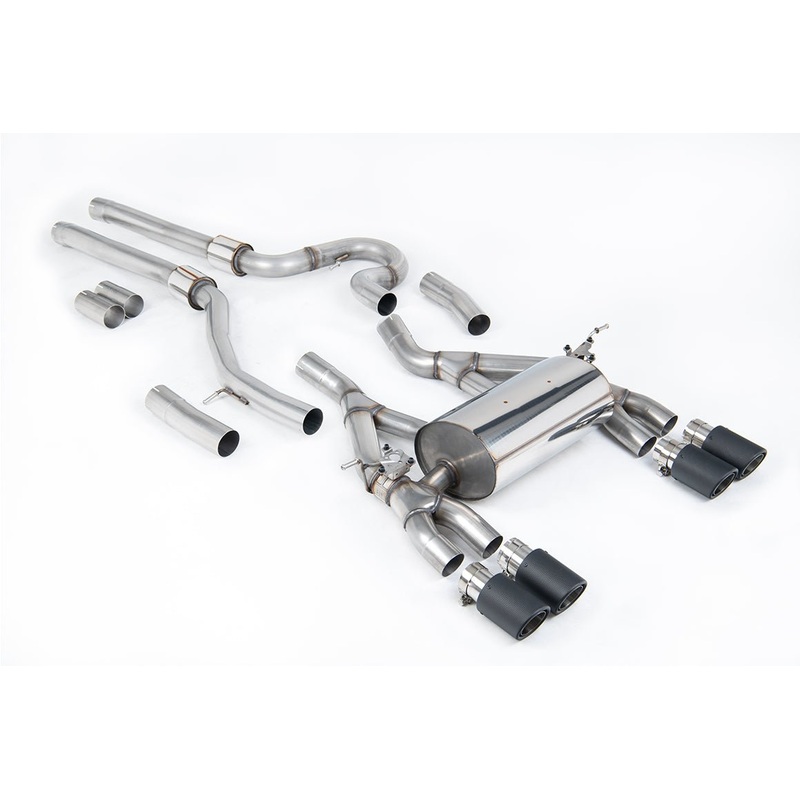 BMW M3 F80 & M4 F82 (Non-OPF) Full Equal Length & Catback Exhaust System by Milltek (2014-2018) Titanium Trims Cat-Back (EC-approved)