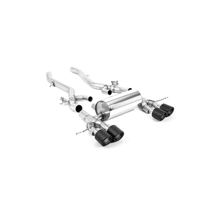 BMW M3 G80 G81 & M4 G82 G83 OPF Back Exhaust System by Milltek (2020+) Brushed Titanium Trims
