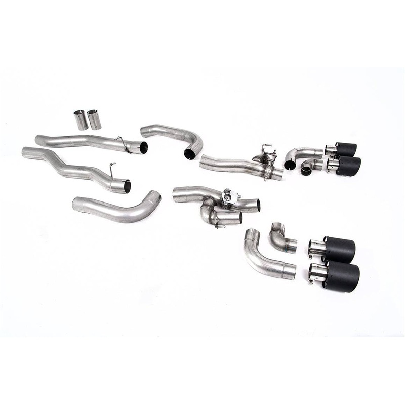 BMW M8 F91 F92 F93 (OPF/GPF) Particulate Filter-Back Exhaust System by Milltek Sport (2020+) F91 Coupe & F92 Cabrio Brushed Titanium