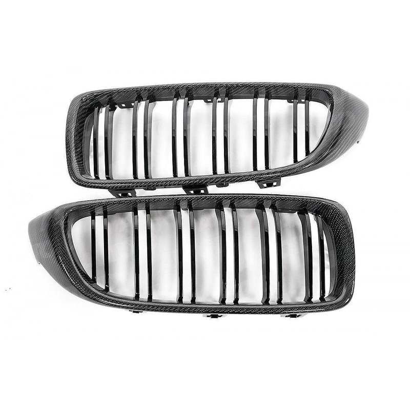 Carbon Fibre Double Slat Kidney Grilles for BMW 4 Series, M3 & M4 (2014-2020, F32 F33 F80 F82 F83)