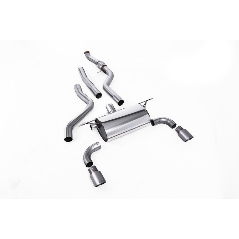 BMW M135i F20 F21 (None xDrive) Cat-Back & Rear Silencer Exhaust System by Milltek (2012-2016) Cerakote Black Cat-back Race System