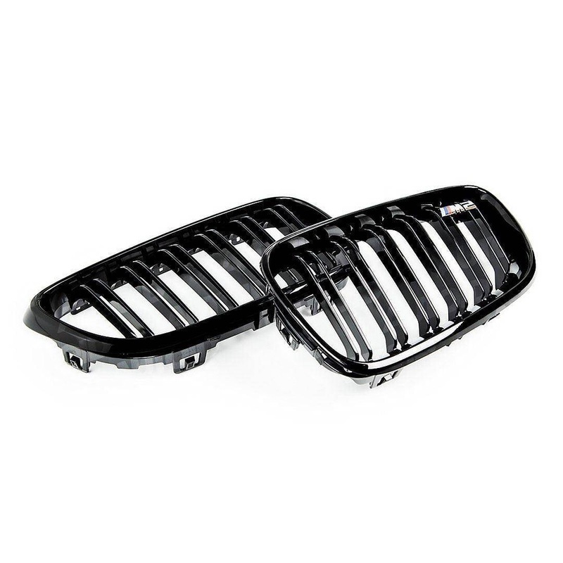 BMW M2 F87 & 2 Series, M235i, M240i F22 F23 Gloss Black Kidney Grilles (2014-2020)