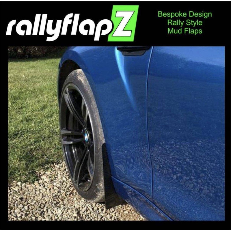 RallyFlapz Black Mudflaps for BMW M2 & M2 Competition (2015-2021, F87) 4mm Thick PVC (Gloss)