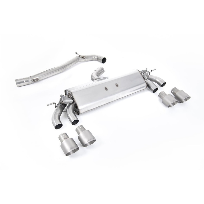 VW Golf Mk7.5 R Cat-Back Exhaust System by Milltek (2017-2021) Polished Non-GPF – 76mm & EC Approved System Non-Resonated