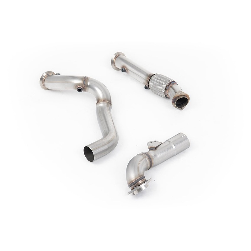 BMW M2 G87 Large-bore Downpipes & Cat Bypass Pipes / Decat by Milltek (2023+) De-cat (Requires Stage 2 ECU Remap – Fits to OE and Milltek Sport 3″ GPF Delete Systems)