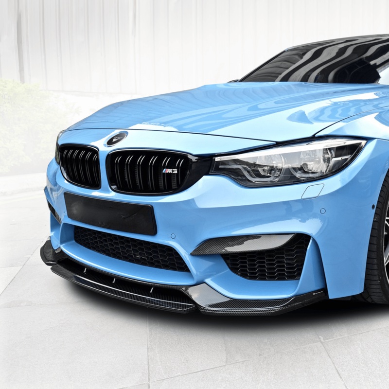 BMW F80 M3 & F82 F83 M4 GTS-V Carbon Fiber Front Splitter Carbon Fiber PP 2×2 Glossy