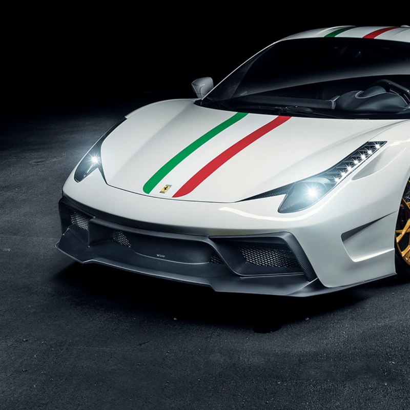 Ferrari 458 Italia VX Carbon Fiber Front Bumper w/ Front Splitter by Vorsteiner Carbon Fiber PP 1×1 Glossy