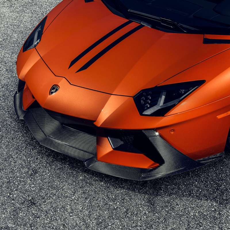 Lamborghini Aventador Zaragoza Edizione Aero Front Spoiler by Vorsteiner Carbon Fiber PP 2×2 Glossy