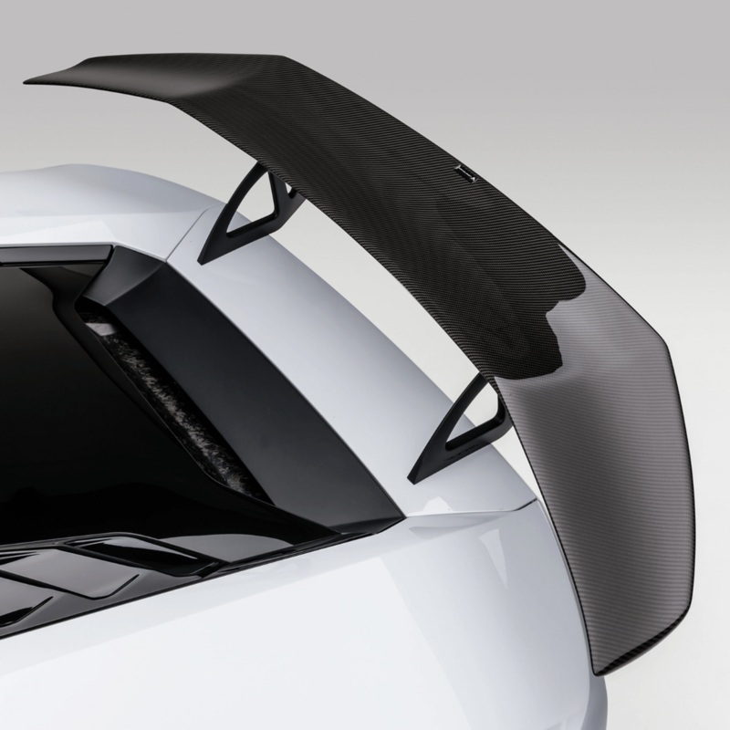 Lamborghini Huracan Mondiale Edizione Aero Wing Blade w/ Aluminum Uprights Carbon Fiber PP 2×2 Glossy & Aluminum
