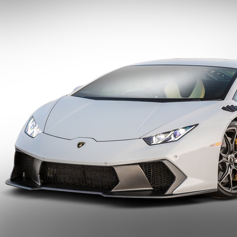 Lamborghini Huracan Novara Edizione Aero Front Bumper w/ Front Spoiler Carbon Fiber PP 2×2 Glossy