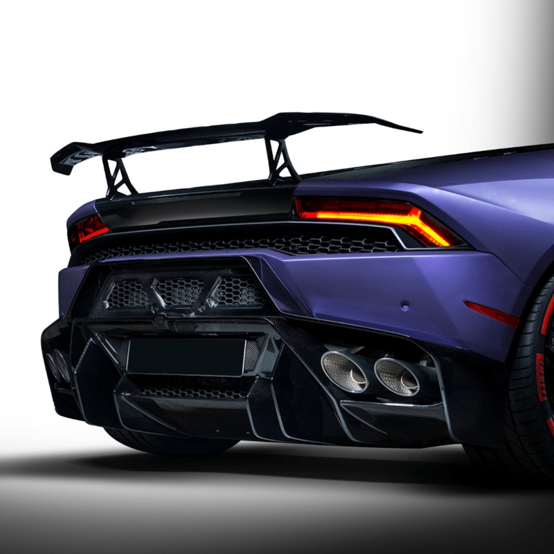 Lamborghini Huracan Novara Edizione Aero Rear Bumper w/ Rear Diffuser by Vorsteiner OEM Exhaust