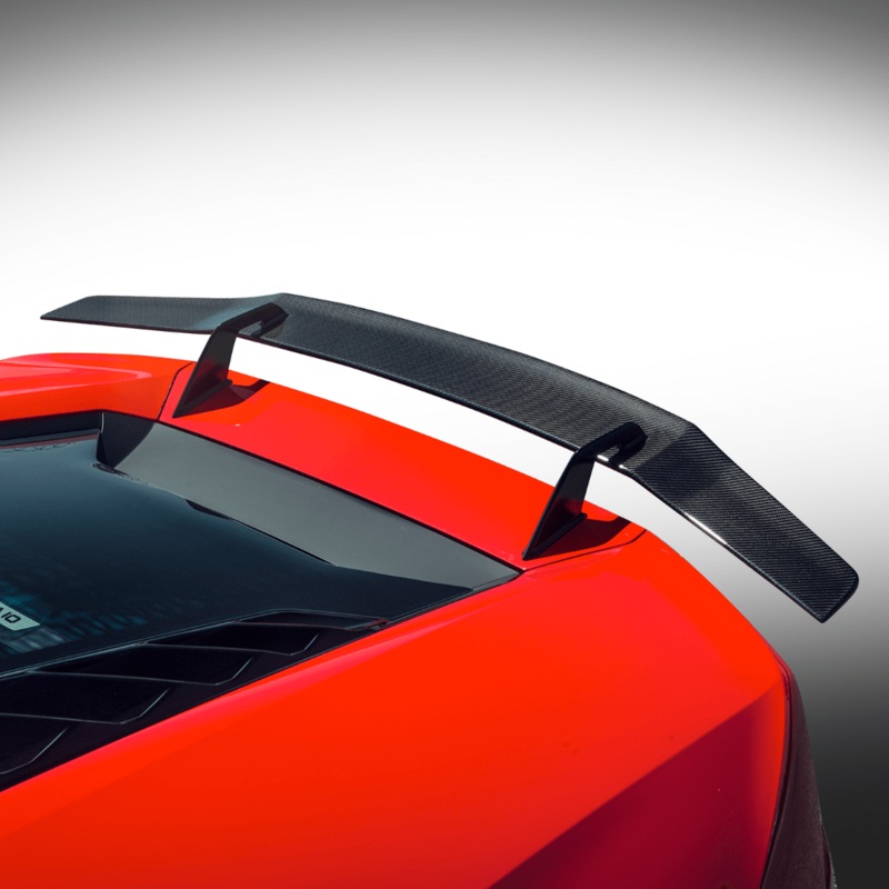 Lamborghini Huracan Verona Edizione Aero Wing Blade w/ Aluminum Uprights Carbon Fiber PP 2×2 Glossy & Aluminum