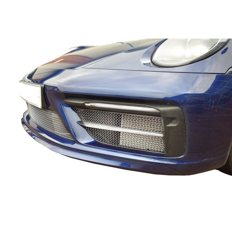 Porsche Carrera (Sport Design Package) Front Protective Mesh Set by Zunsport (2018+) Black No Front Camera