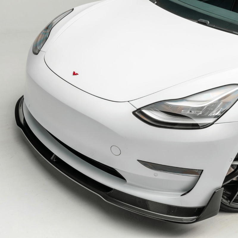 Tesla Model 3 Volta Aero Front Spoiler by Vorsteiner Carbon Fiber PP 2×2 Glossy