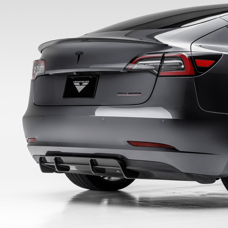 Tesla Model 3 Volta Aero Rear Diffuser by Vorsteiner Carbon Fiber PP 2×2 Glossy