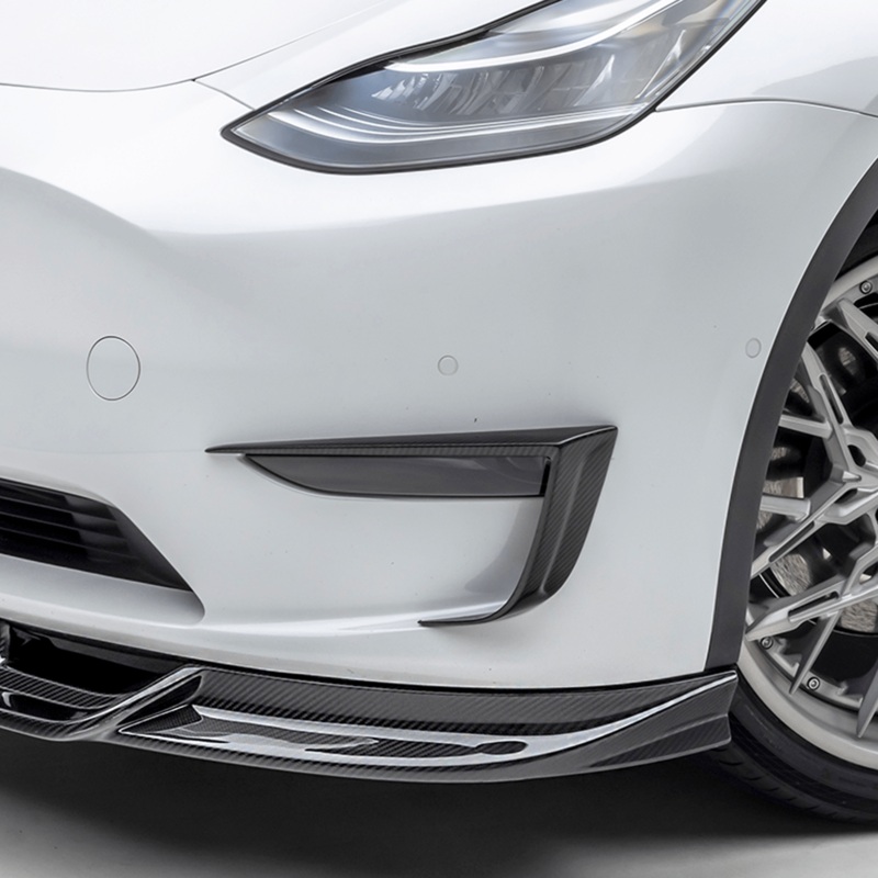 Tesla Model Y Aero Add-On Bumper Flares by Vorsteiner Carbon Fiber PP 2X2 Glossy
