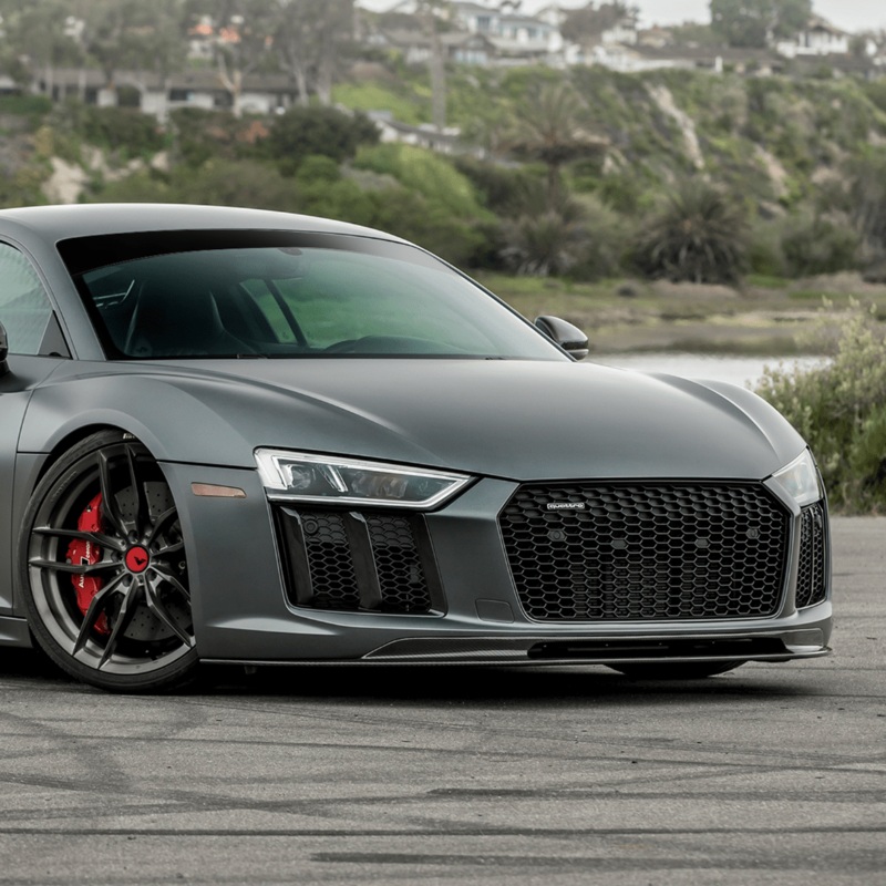 Audi R8 Carbon Fiber Front Spoiler by Vorsteiner Carbon Fiber PP 2×2 Glossy