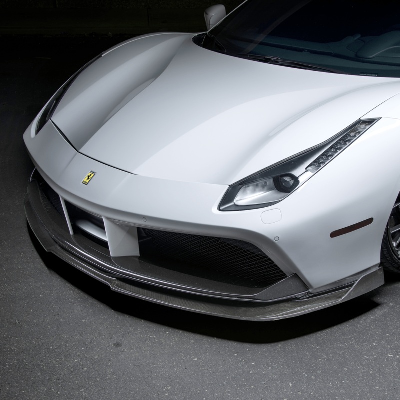 Ferrari 488 Diavolo Carbon Fiber Front Spoiler by Vorsteiner Carbon Fiber PP 1×1 Glossy