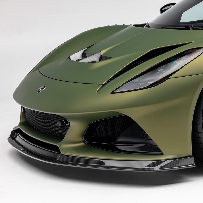 Lotus Emira LR-52 Front Spoiler by Vorsteiner Carbon Fiber PP 2X2 Glossy