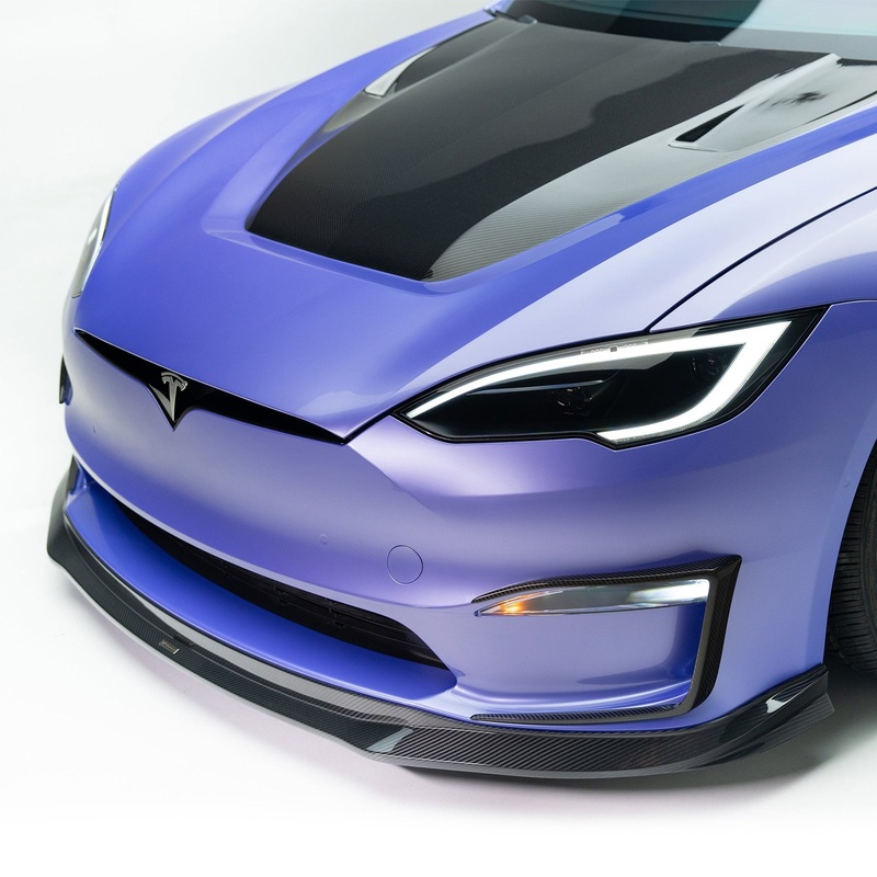Tesla Model S Plaid VRS Aero Front Spoiler Carbon Fiber by Vorsteiner