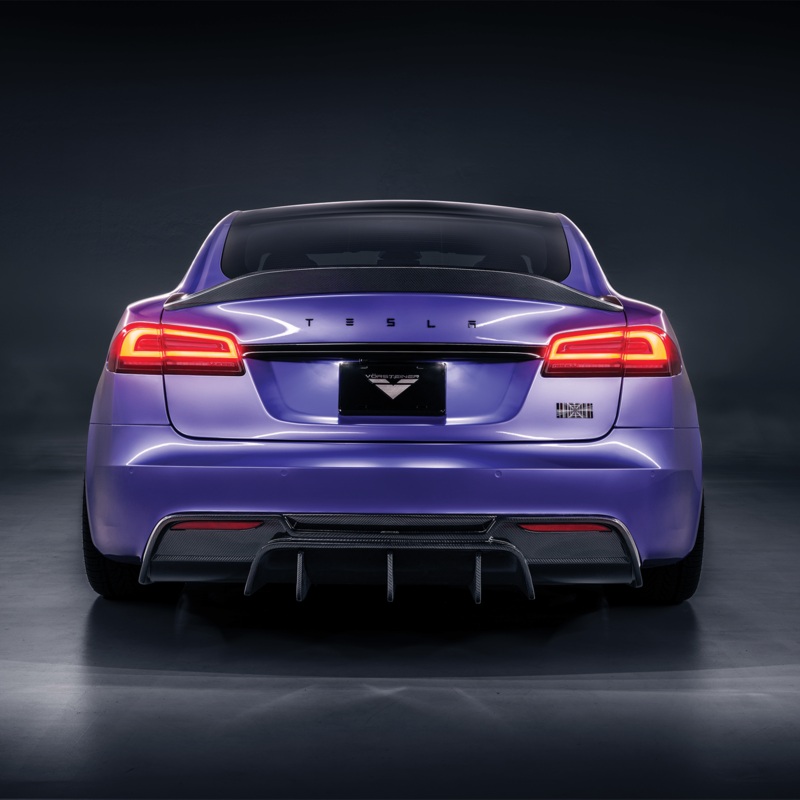 Tesla Model S Plaid VRS Aero Rear Diffuser Carbon Fiber by Vorsteiner