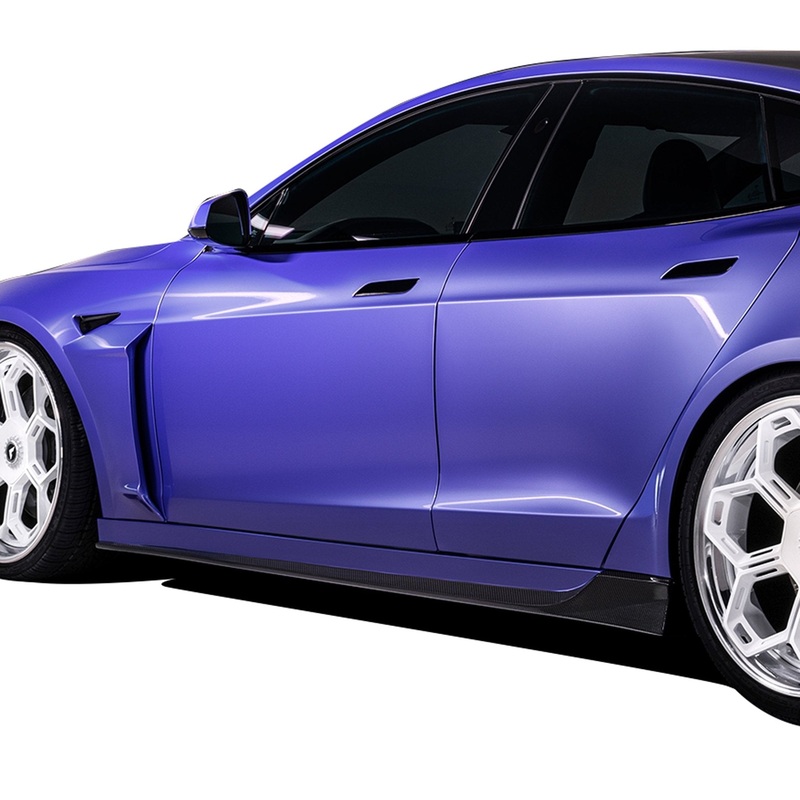 Tesla Model S Plaid VRS Aero Side Skirts Carbon Fiber by Vorsteiner