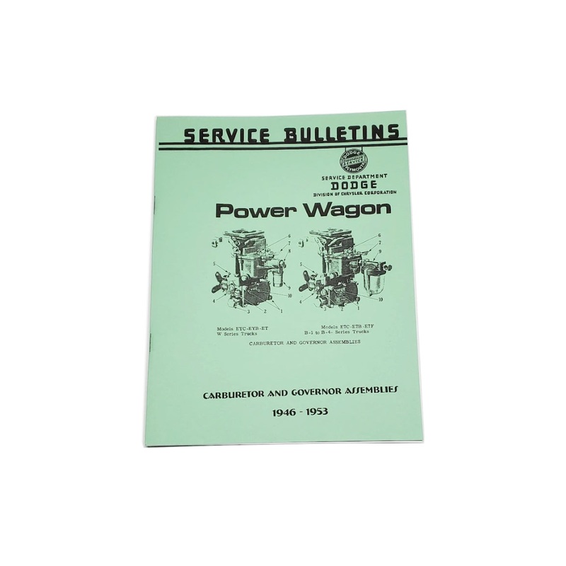 New Service Bulletin, Power Wagon, Carburetor & Governor Assemblies 1946-1953 – RBK-382
